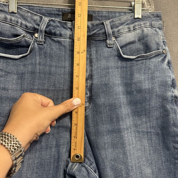 Judy Blue Enya Hi Rise Tummy Control Slim Boot Cut Side Slit Jeans Plus Size 16W - Picture 10 of 11